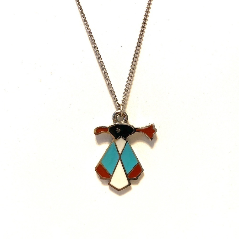 Vintage multi colored Pendant Necklace